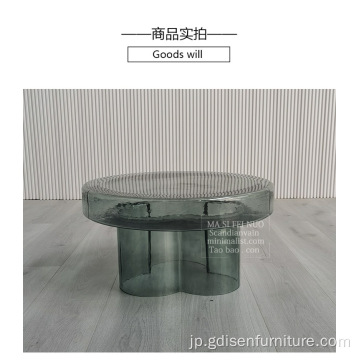 モダンなスタイルのサイドテーブルガラステーブル